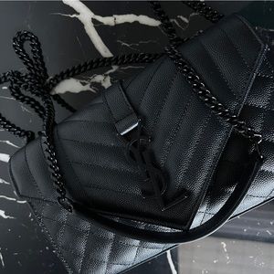 SAINT LAURENT SMALL ENVELOPE IN QUILTED GRAIN DE POUDRE EMBOSSED LEATHER